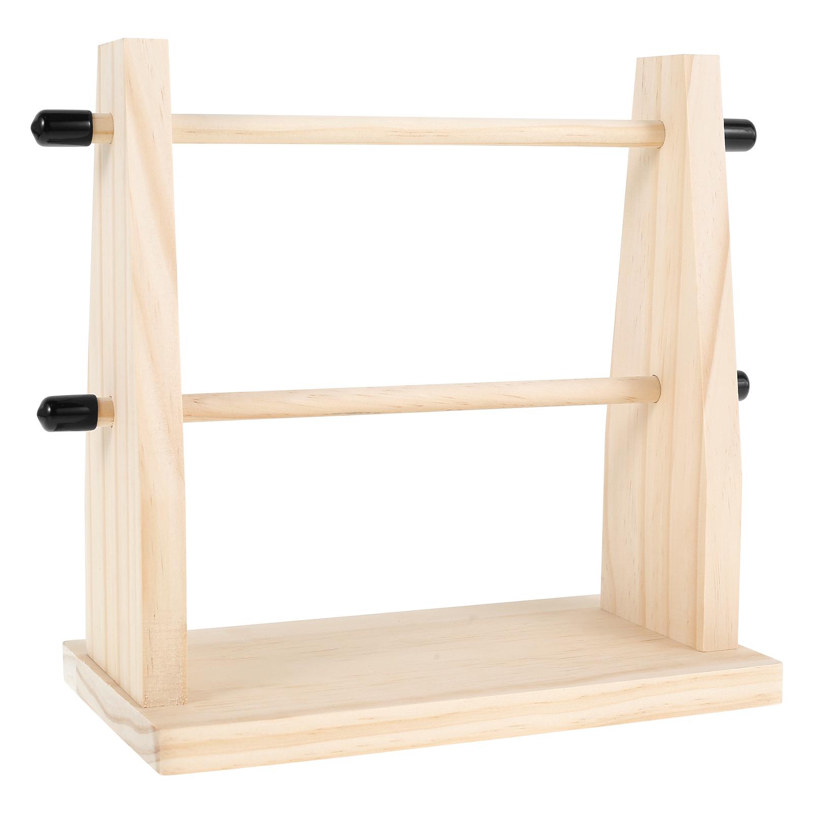 

Деревянный держатель для пряжи Держатель для пряжи для вязания крючком Двойной держатель для мотков пряжи с нескользящими подушечками Легкая сборка Стойка-держатель для пряжи для вязания крючком