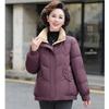 Middle-aged and elderly women's clothing stand-up collar white duck down jacket warm loose short small mother down jacket