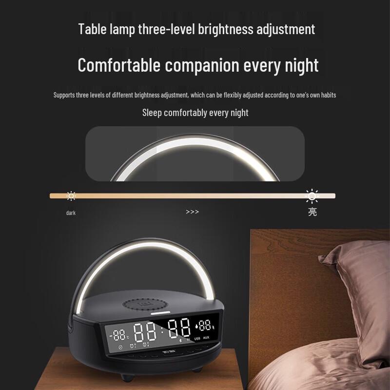 SOAIY S39Plus Smart Alarm Clock Bluetooth Speaker with Wireless Charging