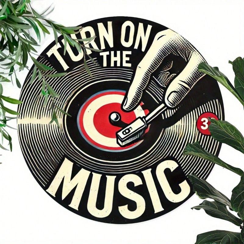 Vintage Vinyl Record Metal Poster Music Room Wall Decor