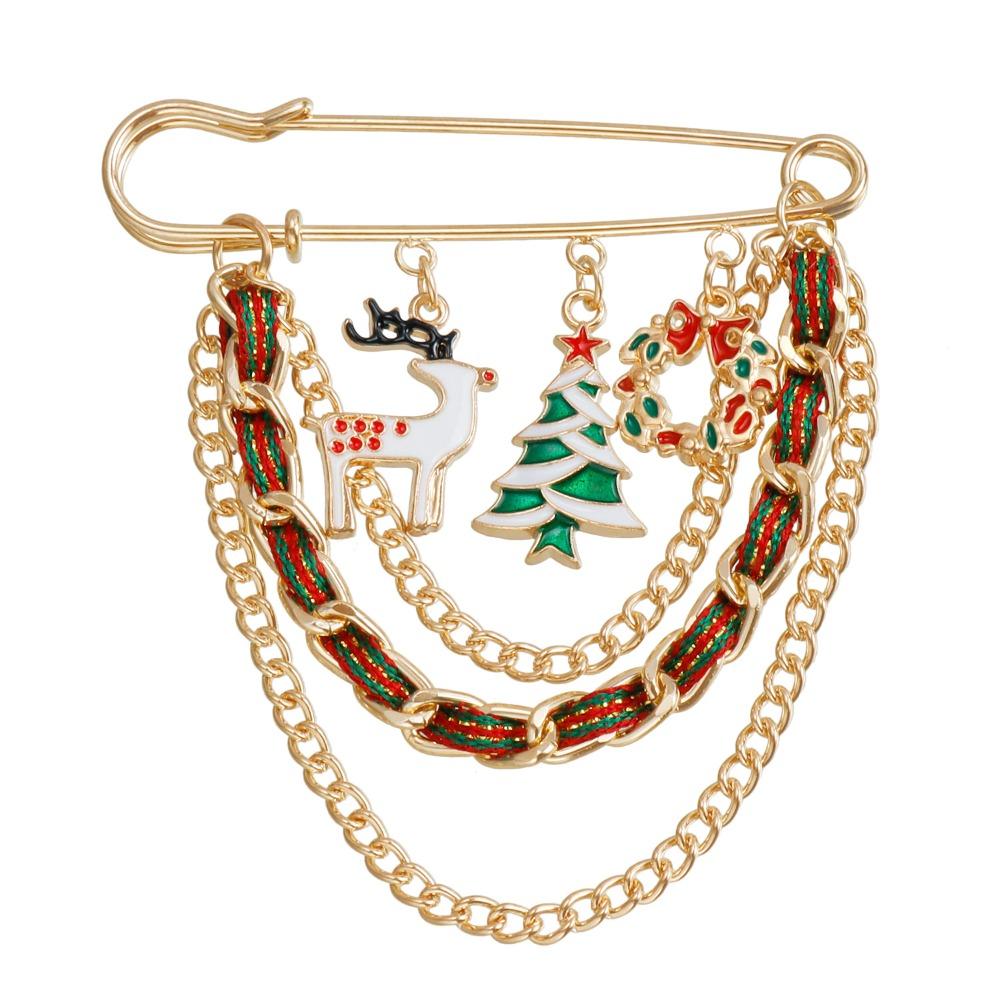 

Cartoon Christmas Brooch Snowman Snowflakes Dress Shawl Clip Waist Fixed Buckle Santa Claus Waistband Pin Bag Decoration