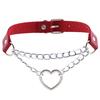 Pastel Goth Choker Heart Collar For Girl Cosplay Harajuku Necklace Neck Strap Chocker Kawaii Pink  Aesthetic Accessories
