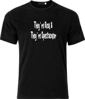 They`re Real and They`re Spectacular Funny Adult Xmas Cotton T Shirt Mens Womens Tees Top