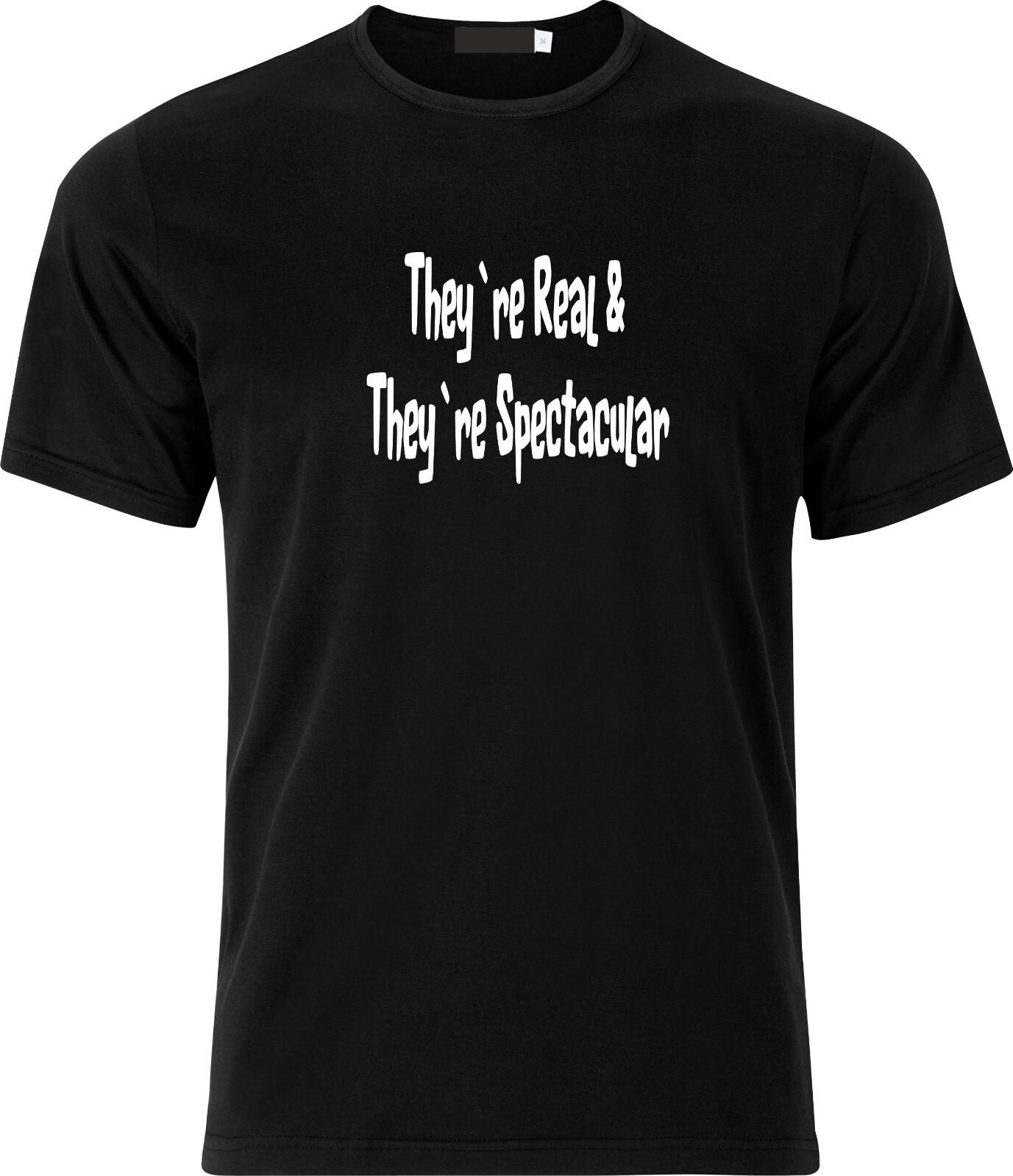 They`re Real and They`re Spectacular Funny Adult Xmas cotton T Shirt Mens Womens Tees Top S