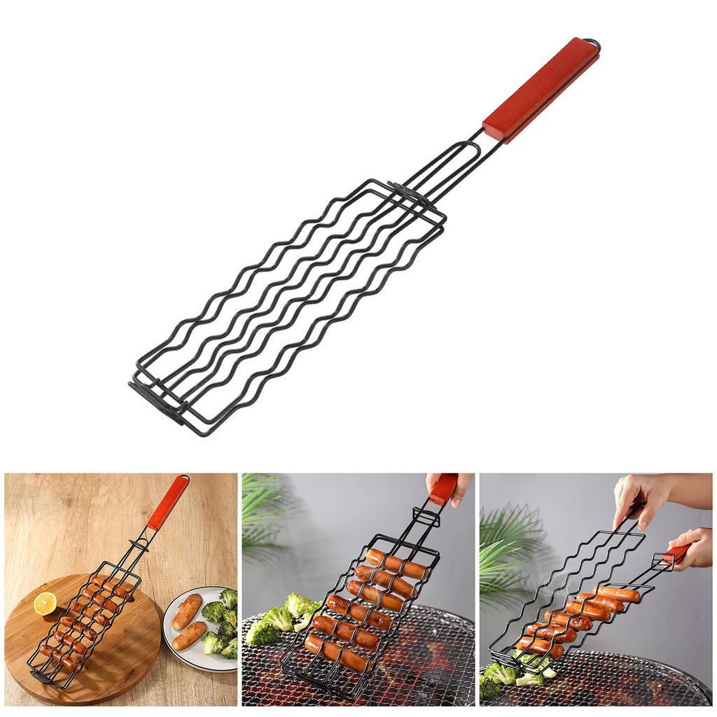 Heavy Duty Hot Dog Barbecue Rack Convenient Stainless Steel Hot Dog BBQ Rack for Efficient Grilling Experience