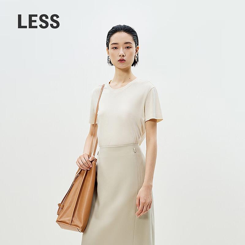 LESS Women s Casual Round Neck Short Sleeve T-Shirt M