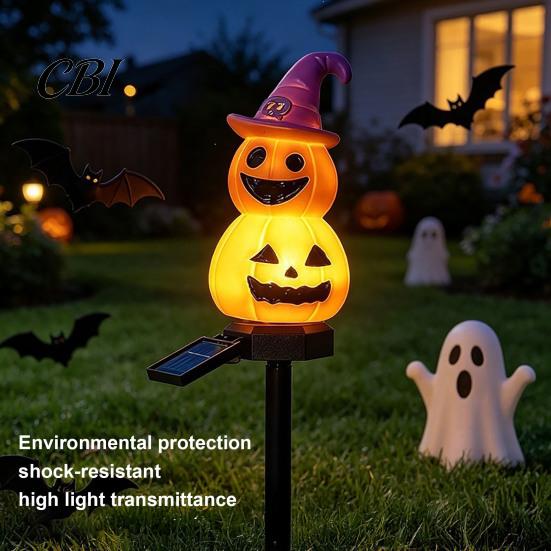 Solar Powered Path Lights Halloween Pumpkin Light, Ghost Garden Stake Waterproof Stakes LED Pathway Light for Yard Patio Lawn Decor Decorations