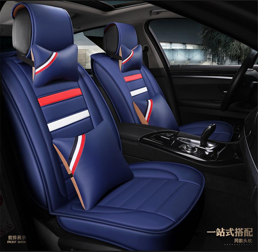 Set di Coprisedili per Auto in Ecopelle PU alla Moda Vestibilità Universale Accessori Interni Traspiranti Copertura Decorativa Protettiva per Sedile Car-Styling