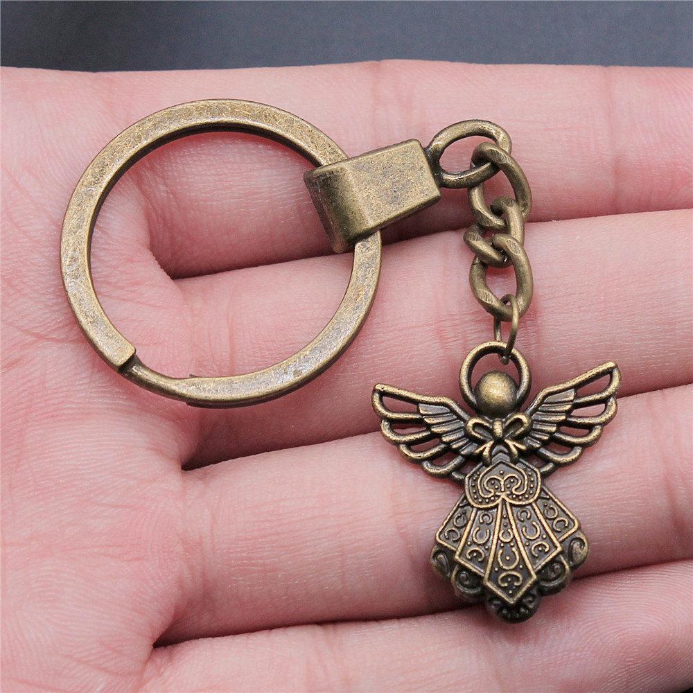 30mm Keychains Wings Angel Feathers Vintage Jewelry Supplies QY001