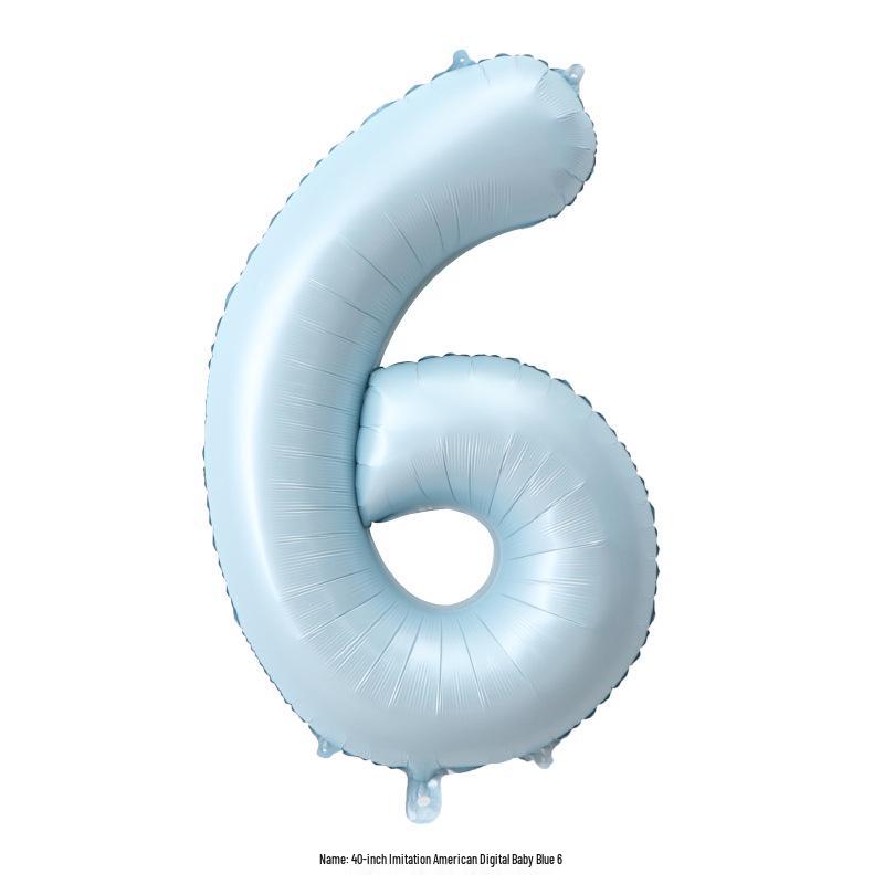 40" Baby Blue Number Foil Balloon for Birthdays, Weddings, Anniversaries, and Party Decorations.