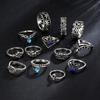 13Pcs/set New Arrival Vintage Crystal Ring Elegant Finger Ring Sets Women Accessories Jewelry