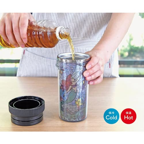 YAXEL Disney Tumbler, 400ml, Little Mermaid Stained Glass Style, Hot & Cool Mug IV