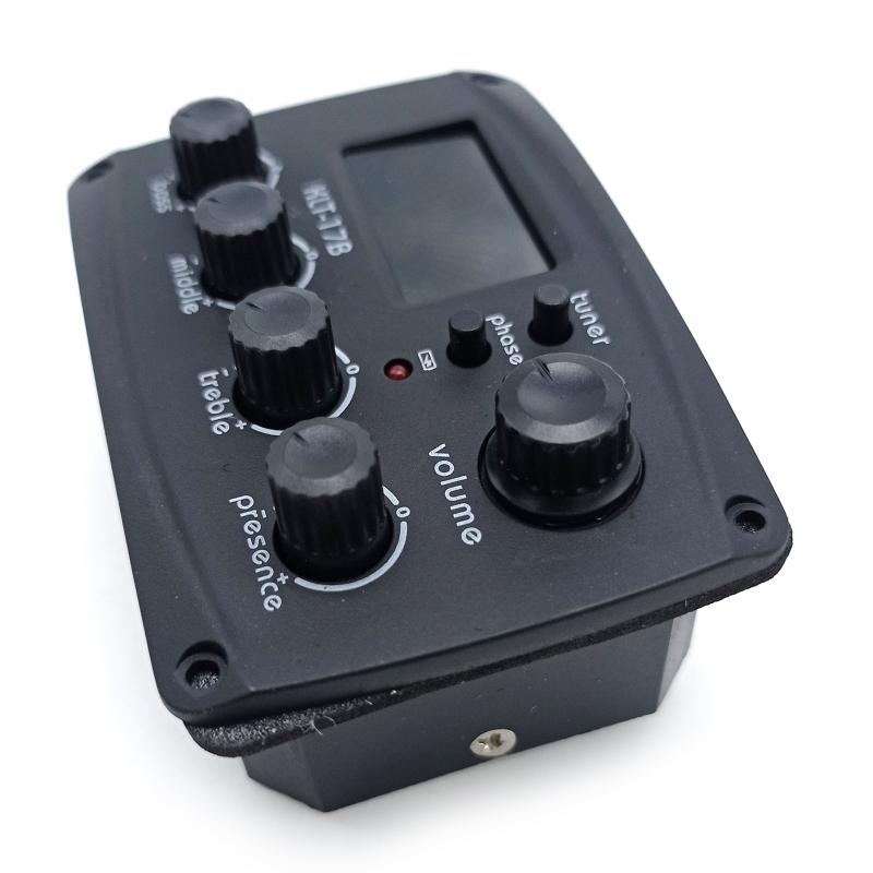 4 Band Preamp Equalizer Tuner Piezo Pick-up Acoustic Guitar Pickups Piezo Pickup with LCD Screen for Acoustic Guitars