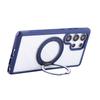 For Samsung Galaxy S25 Ultra Magnetic Case Stress Relief Kickstand TPU + PC Transparent Phone Cover with Wrist Strap