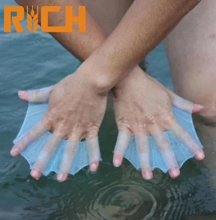 1Pair Unisex Frog Type Silicone Girdles Swimming Hand Fins Finger Webbed Gloves Paddle Water Sports Frog Claw Swimming Equipment