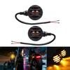 1Pair Motorcycle LED Turn Signal Lights Grille Bullet Head Indicator Blinker Amber Retro Lamp Universal For Harley Cafe Racer