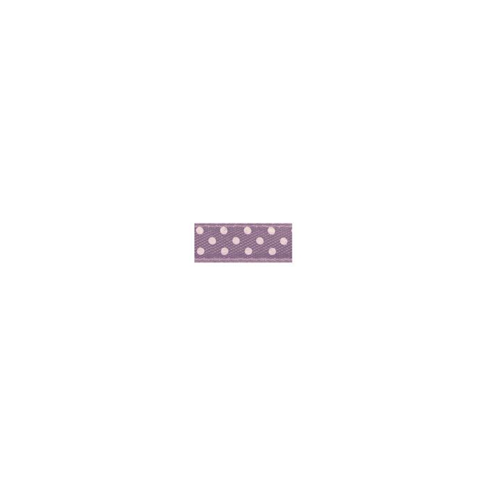 Dotted Satin Ribbon, 9.5 Mm, 10 M Roll, Lilac