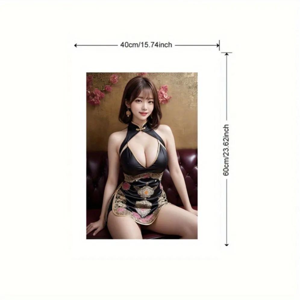 Vintage Metal Wall Art Black Gold Floral Print Modern Frameless Home Decor