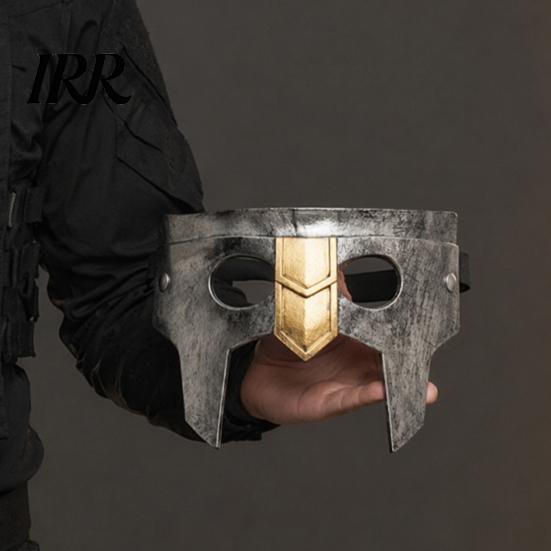 Breathable Lightweight Costume Gear Halloween Medieval Armor Mask, Warrior Cosplay Mask for Party, Vintage Helmet Wide Field of View Style Masquerade