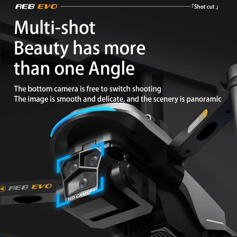 AE8 EVO GPS Drone 8K Professional HD Three Camera with Screen 5G WIFI 360°Obstacle Avoidance Brushless Rc Quadcopter FPV 5G WIFI Transmission UAV