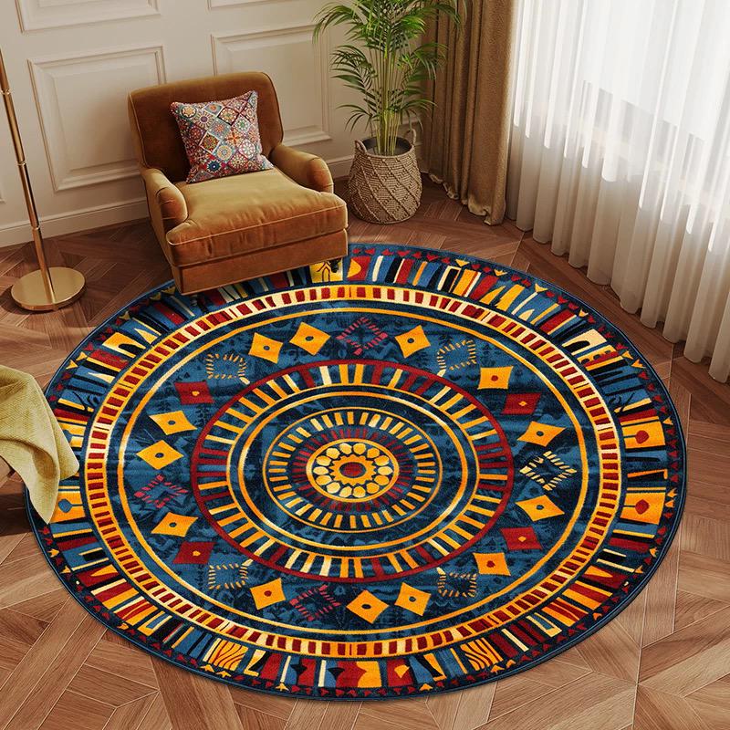 New Persian Round Carpet Living Room Bohemian Home Bedroom Resistant Dirt Rug Decor Bathroom Lounge Entrance Door Mat Non-slip