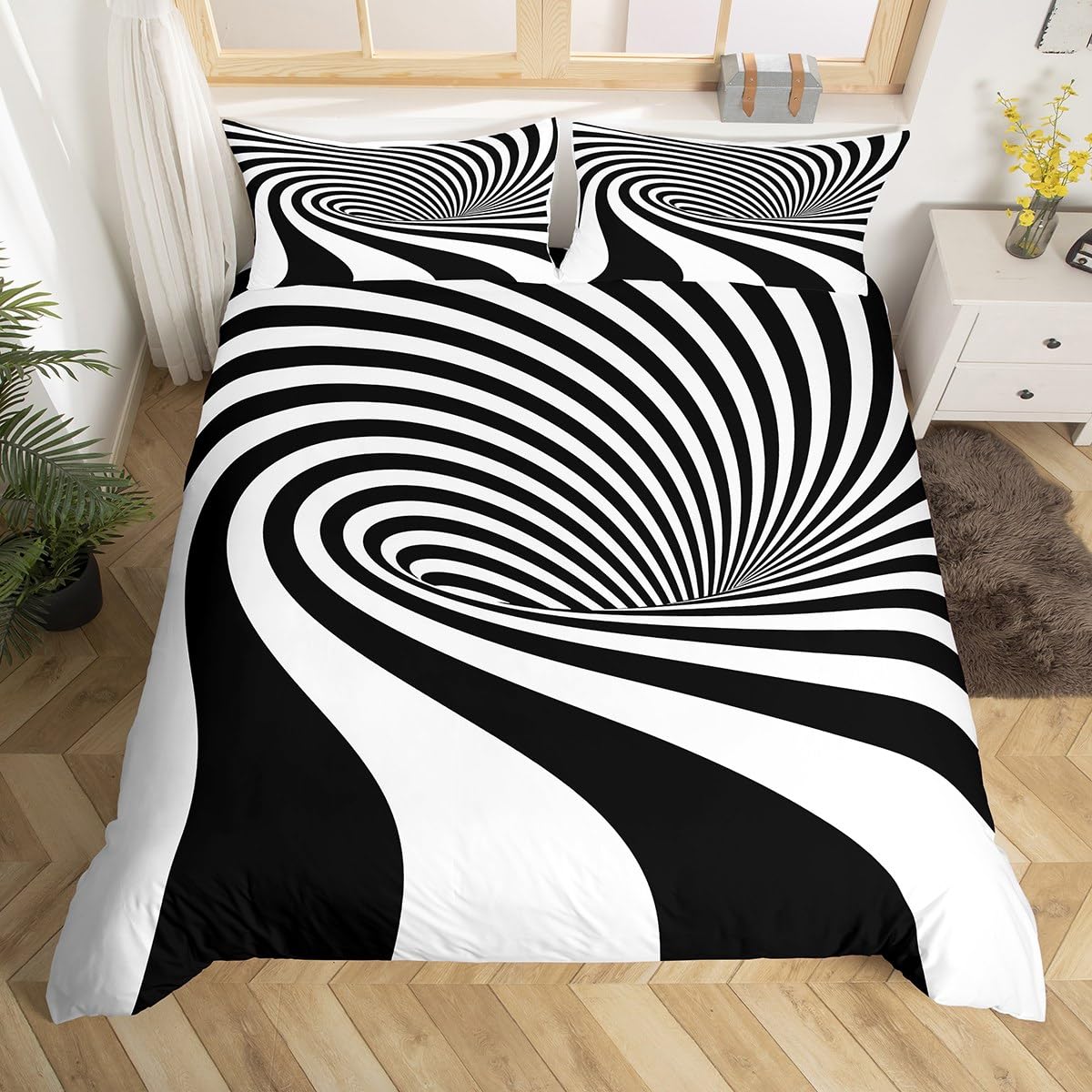 

Comforter Abstract Geometry Bedding Set King Queen Red Blue Yellow Geometric Art Stripes Illusion Comforter Comforter (quilt)-EU Single(135*200cm)3pcs