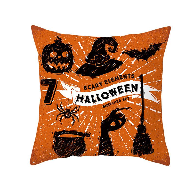 Funny Halloween Pillow Cover Wish Home Living Room Sofa Cushion Cover Fun Printed Peach Skin Pillow