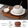 Ceramic Round Cup with Saucer and Spoon Set