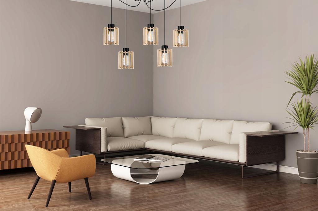 MODERN WOODEN LED CEILING HANGING LAMP