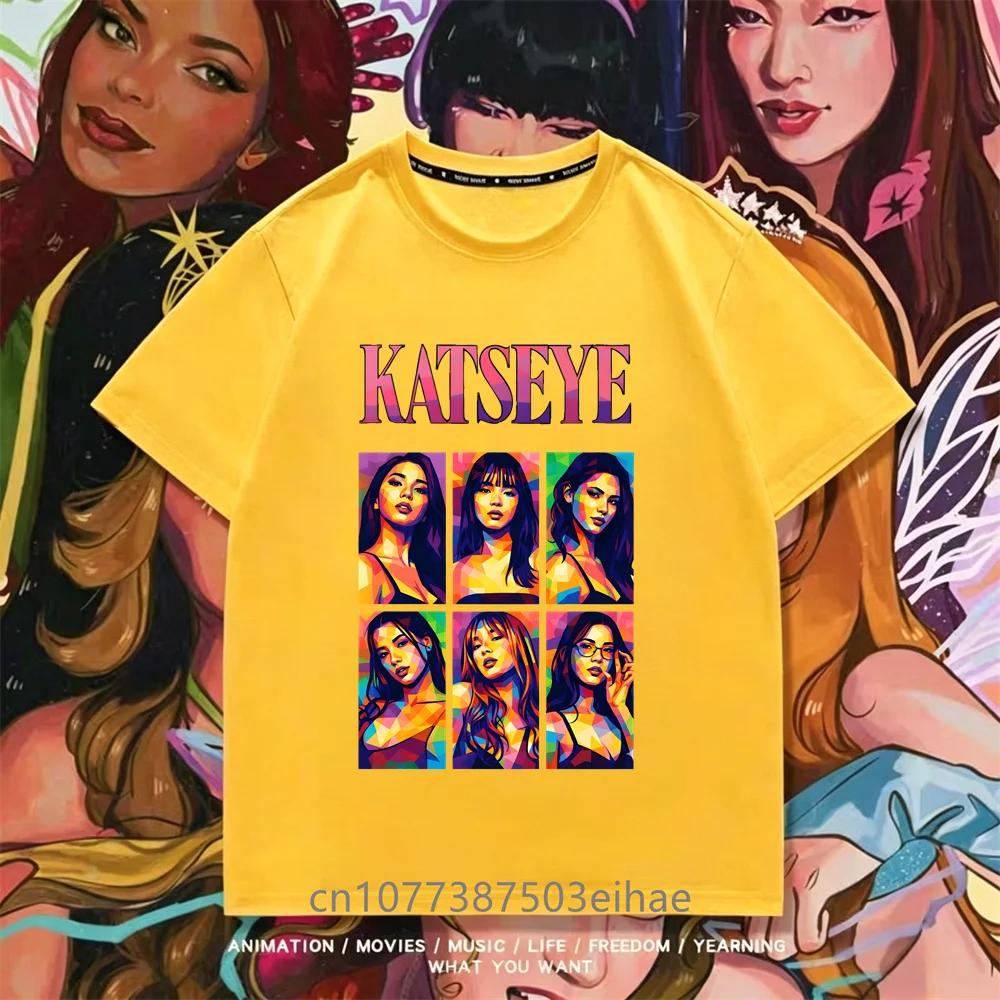 Summer Essential KATSEYE Print T Shirt Youth Girls Short Sleeve Casual Top Stylish Streetwear Daily Travel Casual Kid Apparel