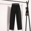 Women Plus Size Long Pants Elastic High Waist Straight Leg Pants