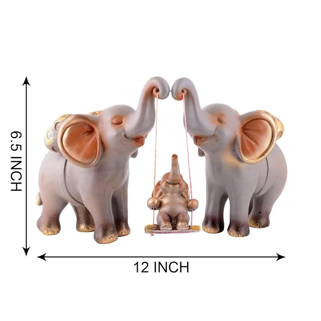 Resin Set of 3 Elephent Showpiece for Home Decoration Items Table Décor Living Room Gift Boxes for Weddings, Parties, Housewarming