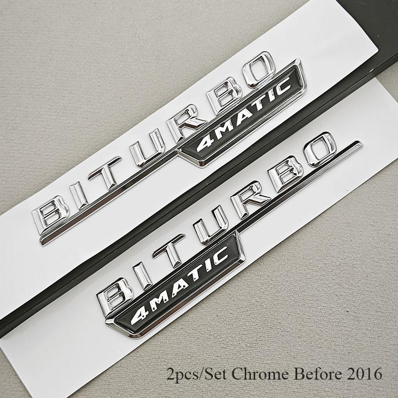 Logo TURBO 4MATIC Car Emblem Both Side Fender Badge Sticker For Mercedes Benz AMG X247 C117 W117 GLE53 GLA45 A45 A35 CLA35 CLA45