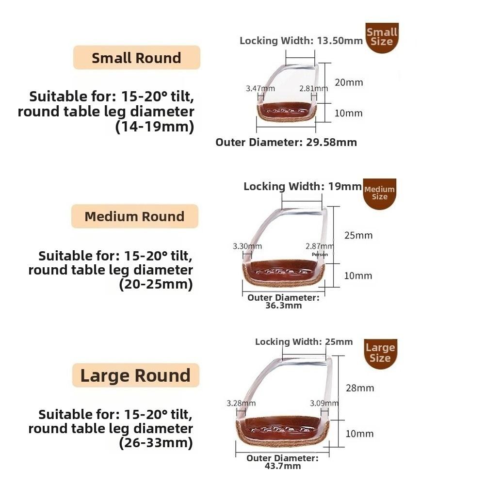 8pcs Diagonal Chair Leg Protectors Foot Covers Flexible Multifunctional Thick Wrap Felt Pads Protect Wooden Floors