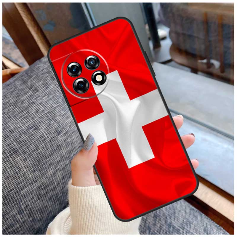 Switzerland Swiss Flag Case For OnePlus 13R 13T 12R 10R 10T 15 13 12 11 10 9 Pro Nord 5 CE 2 3 4 Lite N20 N30 Coque