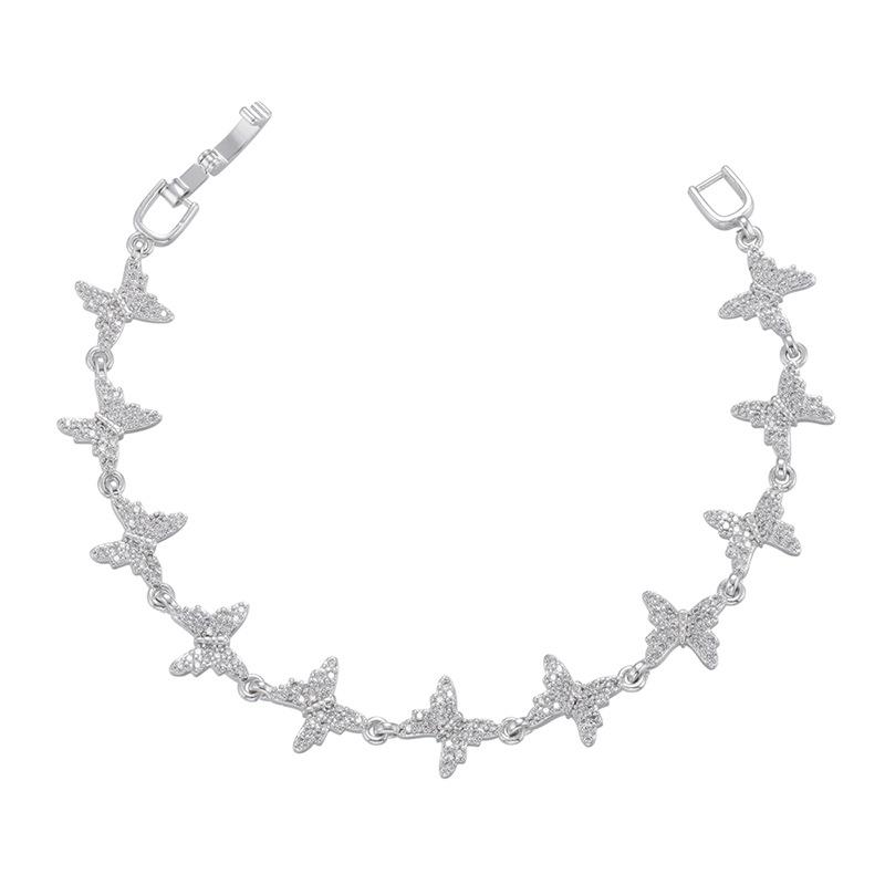 Mikro-Inlay Zirkon Armband, Wind Voll Diamant Armband, Schmetterling Liebe Weizenähre Geometrisches Muster Armband Vl167