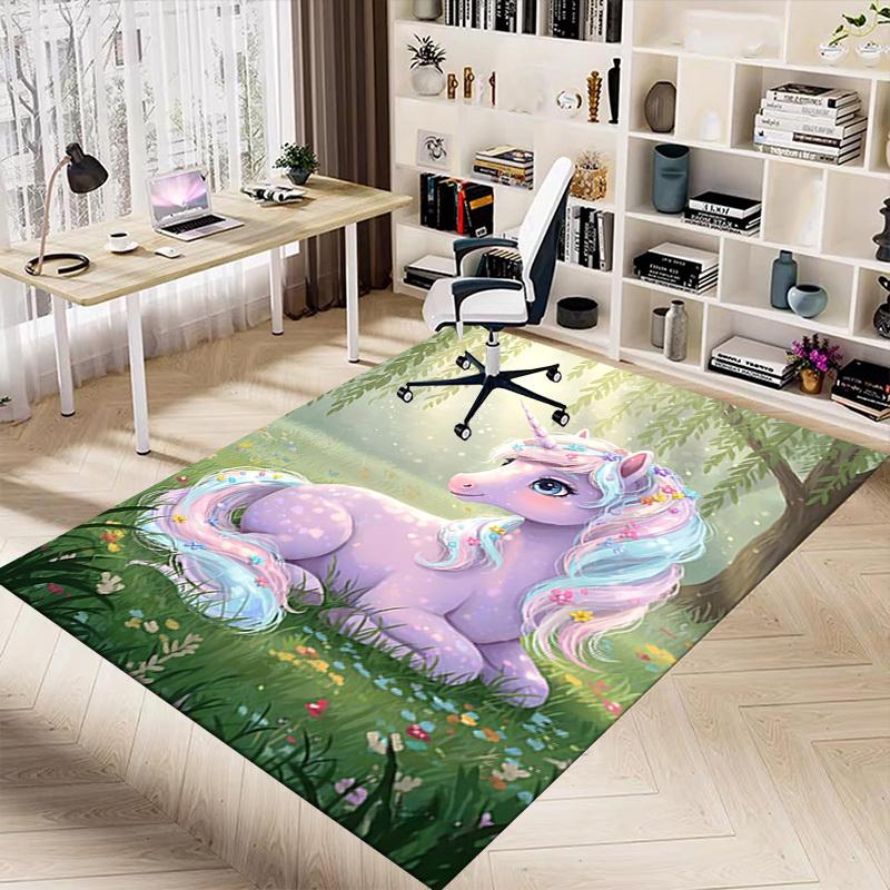 1PC unicorn forest Extra Large Non Slip Floor carpet, Office, family, bedroom, Studio Large Area Rug Indoor Rugs, Vibrant Colors