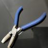 Blue 13.5cm Double Nylon Flat Nose Pliers Carbon Steel Jewelry Wire Straightener for Hobby