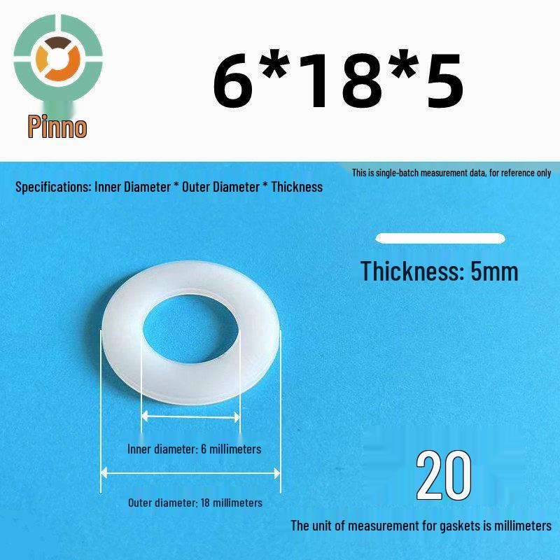 Thickened Nylon Plastic Flat Washer: Hard Plastic Gasket M2-M16
