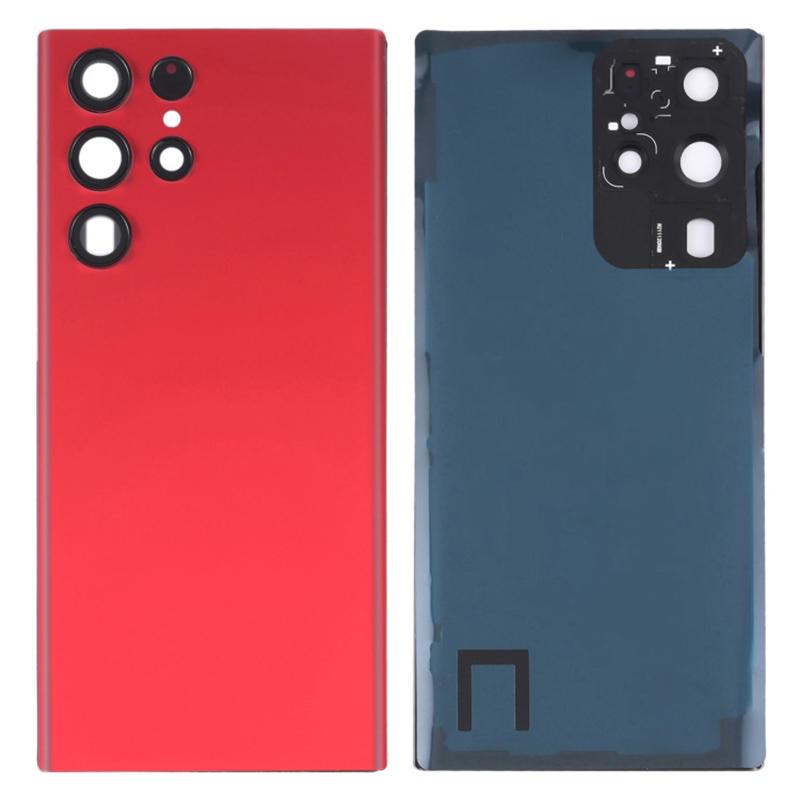 

Для Samsung Galaxy S22 Ultra 5G S908 Запасний корпус батареї з клейкою наклейкою+кришка об єктива (без логотипу) Red