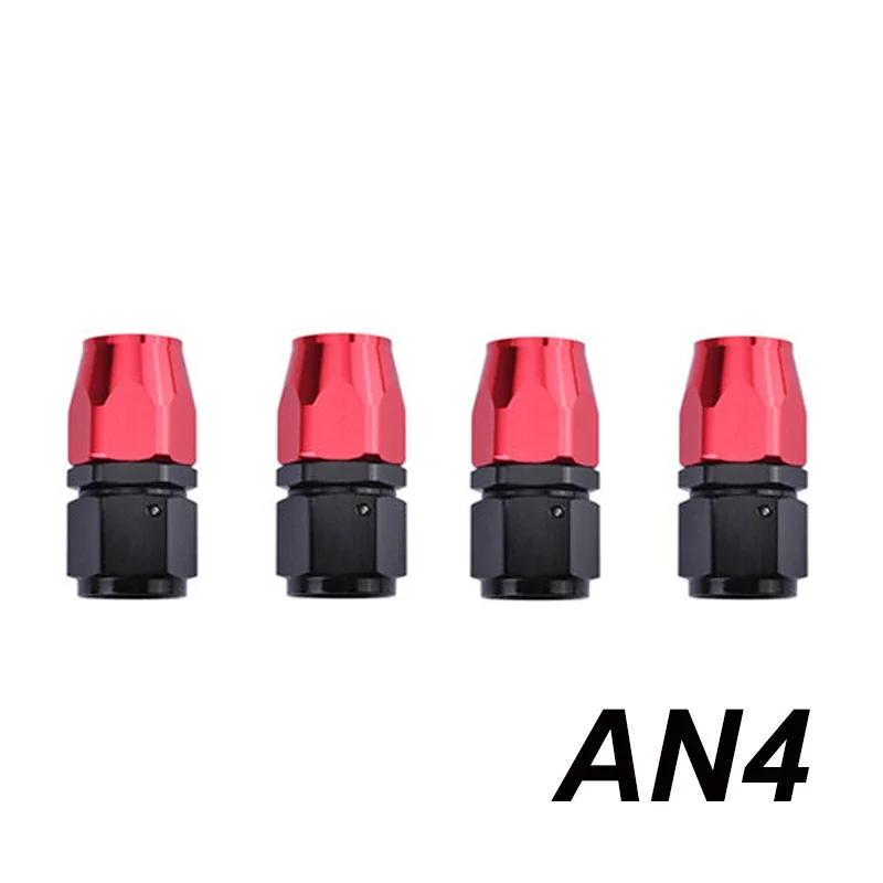 

4X Universal 4AN 6AN 8AN 10AN 12AN Straight 0 45 90 180 Degree Swivel Hose End Fittings Adapter For CPE Oil Fuel Gas Hose Line 4X AN4 Straight