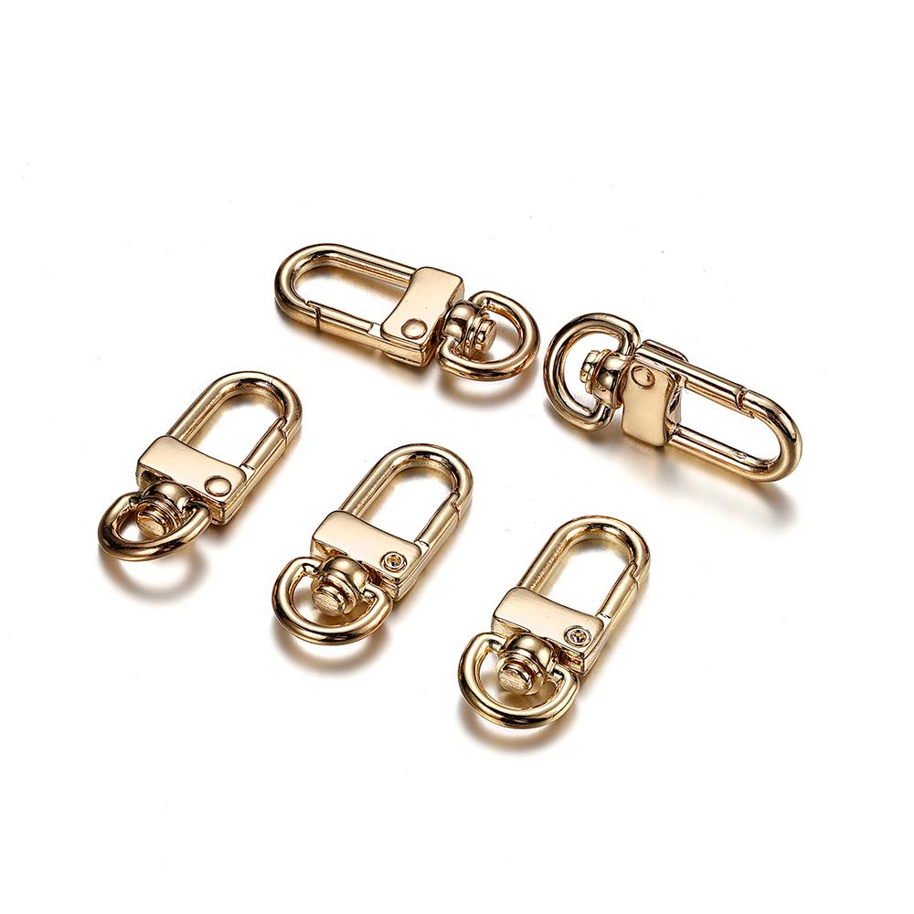 5Pcs/Lot Alloy Swivel Lobster Clasp Clips Key Hook Keychain Split Key Ring Findings Clasps for Keychains Jewelry Making Supplies
