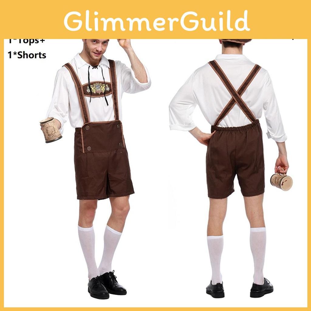 Classic Men Oktoberfest Clothing Cosplay Attire With Comfortable Suspenders And Hat