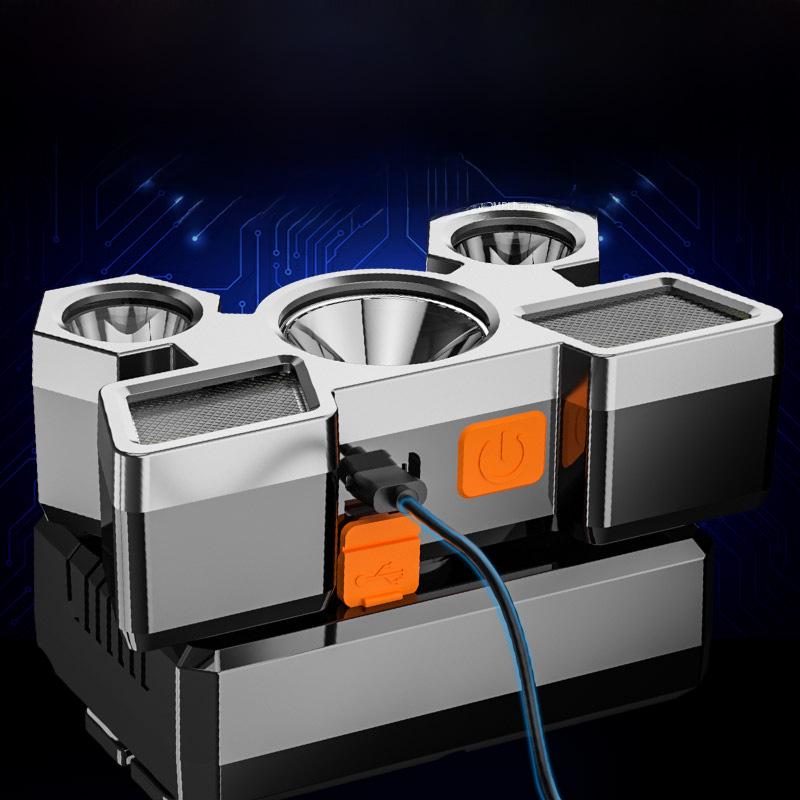 Wiederaufladbarer, superheller Scheinwerfer mit großer Reichweite für den Außenbereich, den Bergbau, Spezialeinheiten und das Nachtangeln