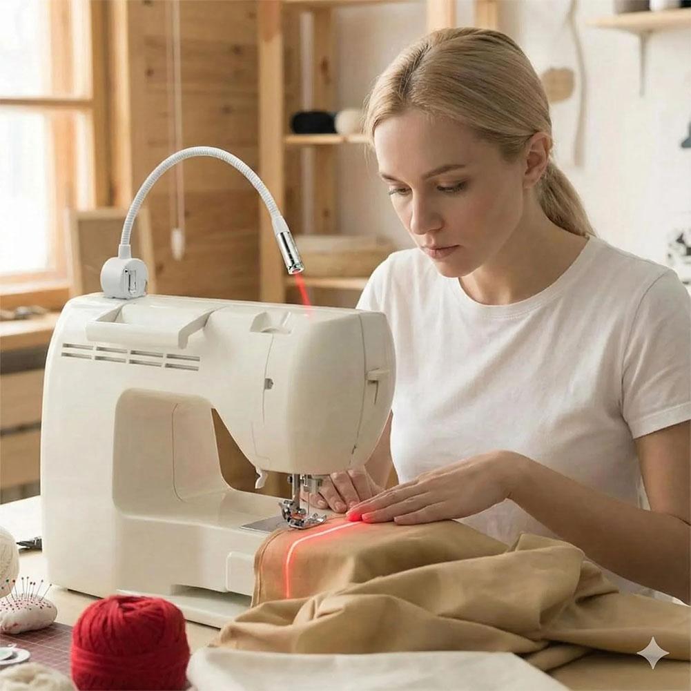 Lampada Posizionatrice Laser Rossa Alimentata per Cucito, Taglio con Base Magnetica, Linea/Croce per Accessori Macchina da Cucire