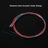 6pcs Set Rainbow Colors Colorful Acoustic Guitar Strings Musical Instruments Replacement Steel Chord Wire