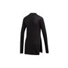 adidas Originals Three Stripes Knit Sweater Side Slit Round Neck Pullover Women Sweater Black FN2794