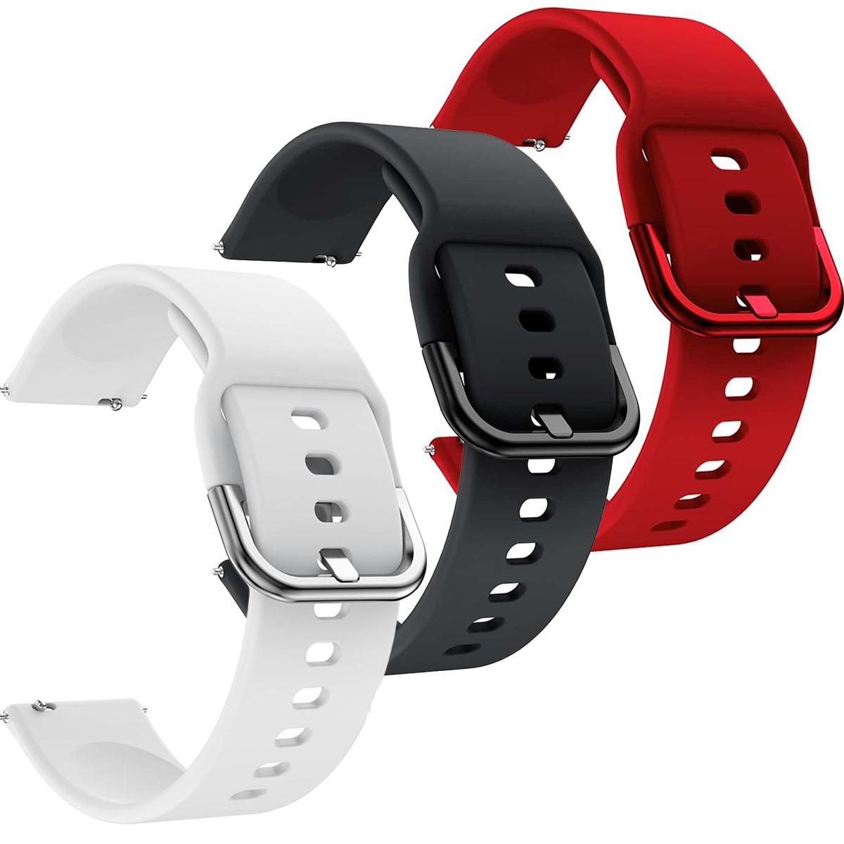 

3 шт. Мягкий силиконовый ремешок, спортивные ремешки, сменный унисекс, дышащий браслет, 20 мм 22 мм, совместимый с сериями Huawei, Samsung, Honor, Amazfit 22mm