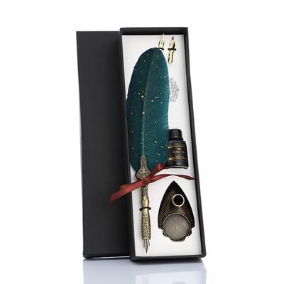 1 Set Practical Classic Texture Practical Calligraphy Feather Dip Pen Quill Fountain Writing Portable  Wedding Gifts