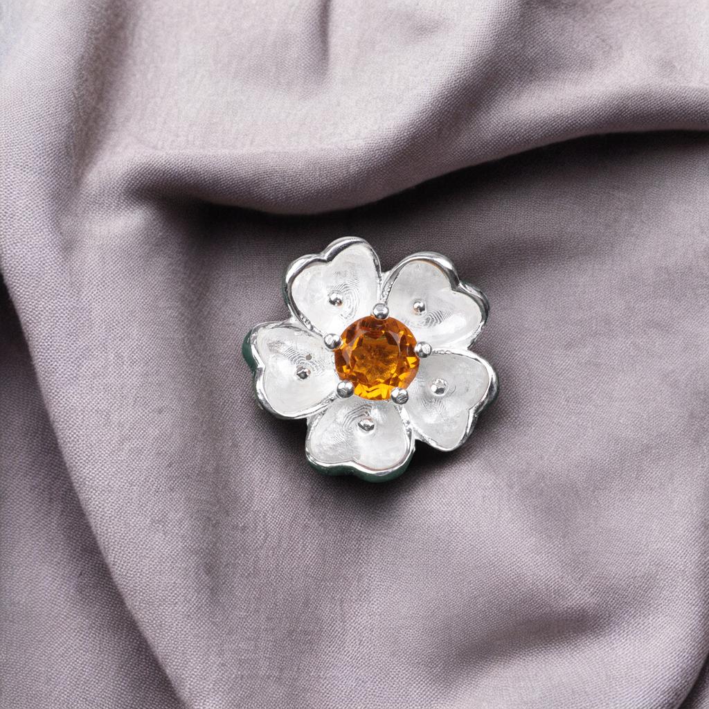 Natural Citrine Gemstone 925 Sterling Silver Boho Jewelry Statement Women's Ring CZR-1-2